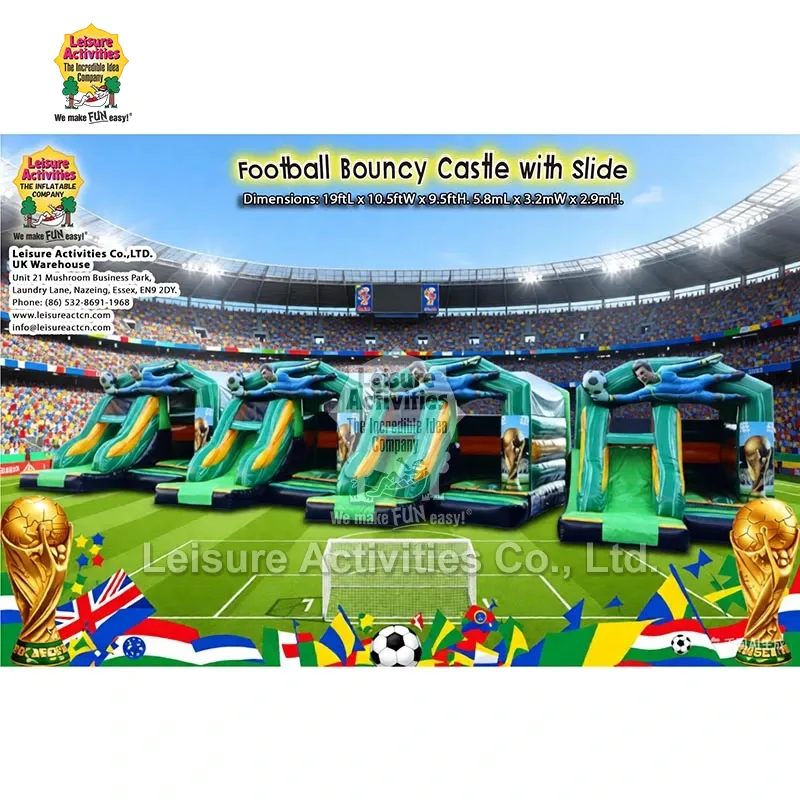 Kastil Goyang Sepak Bola Multiplay Tiup Kecil dengan Perosotan